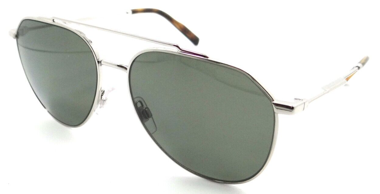 Dolce & Gabbana Sunglasses DG 2296 05/9A 58-15-145 Silver / Dark Green Polarized