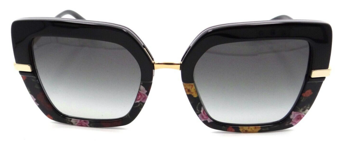Dolce &amp; Gabbana Sunglasses DG 4373 3400/8G 52-21-140 Black Flowers / Grey Grad