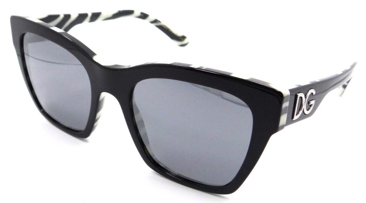 Dolce &amp; Gabbana Sunglasses DG 4384 3372/6G 53-20-145 Black on Zebra /Grey Mirror