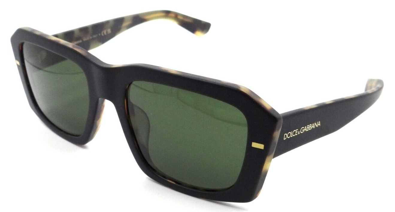 Dolce & Gabbana Sunglasses DG 4430F 3404/71 54-20-145 Matte Black Havana / Green