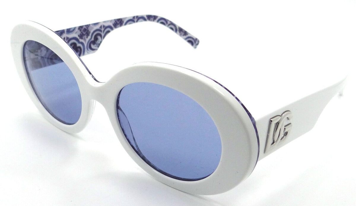 Dolce &amp; Gabbana Sunglasses DG 4448 3371/55 51-20-145 White / Light Blue Mirror