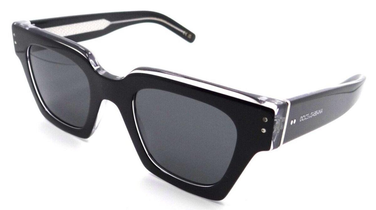 Dolce &amp; Gabbana Sunglasses DG4413 675/R5 48-23-145 Black on Crystal / Grey Italy