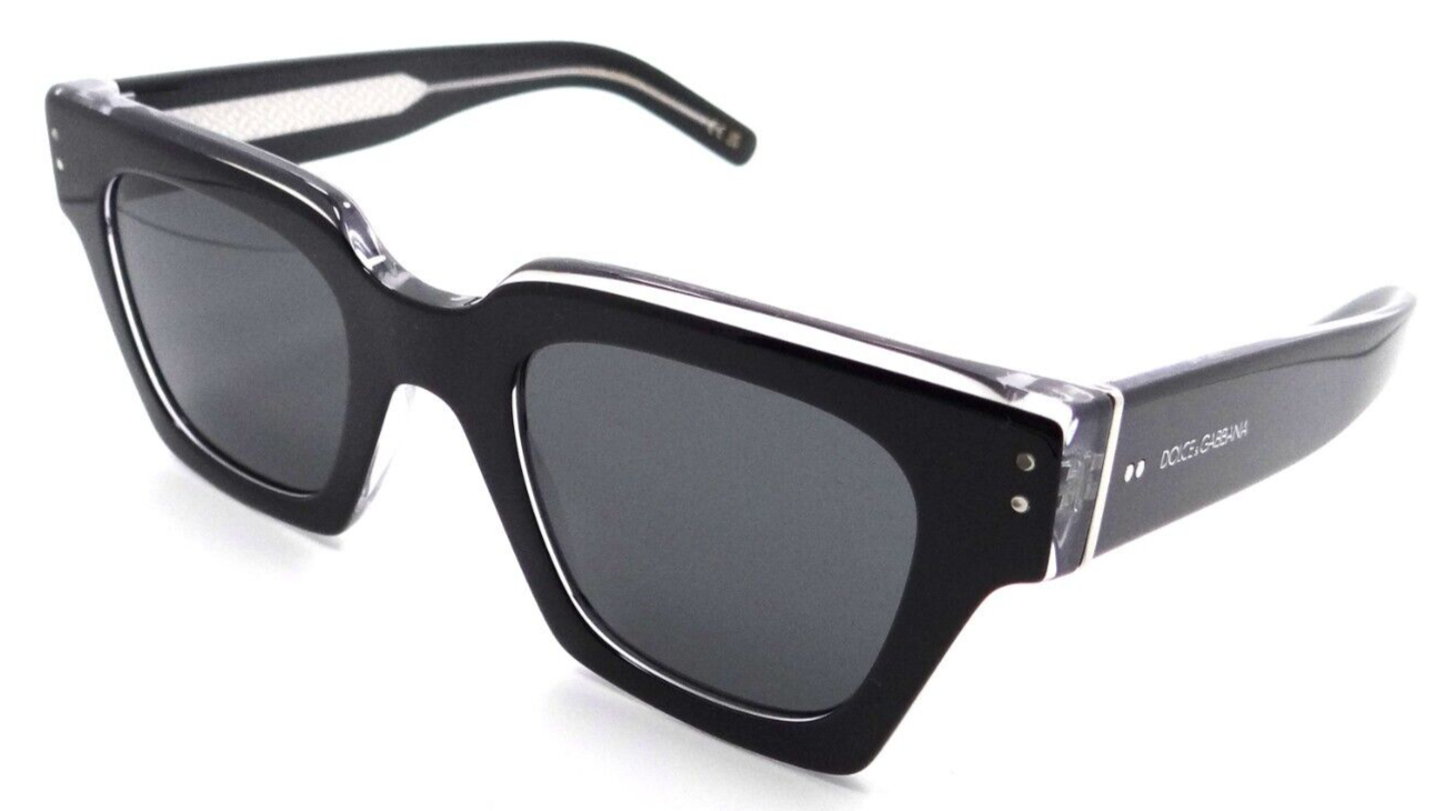 Dolce & Gabbana Sunglasses DG4413 675/R5 48-23-145 Black on Crystal / Grey Italy