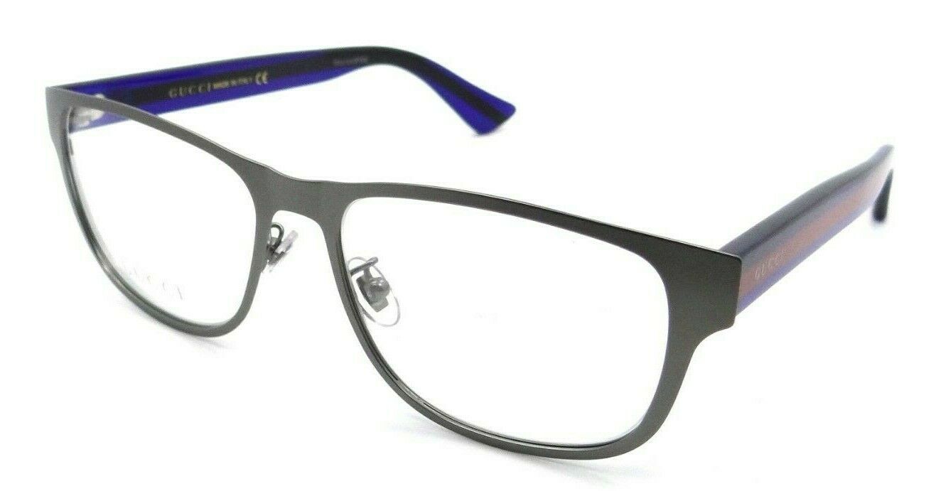 Gucci Eyeglasses Frames GG0007O 003 55-16-145 Ruthenium Blue Made in Italy-889652047447-classypw.com-1
