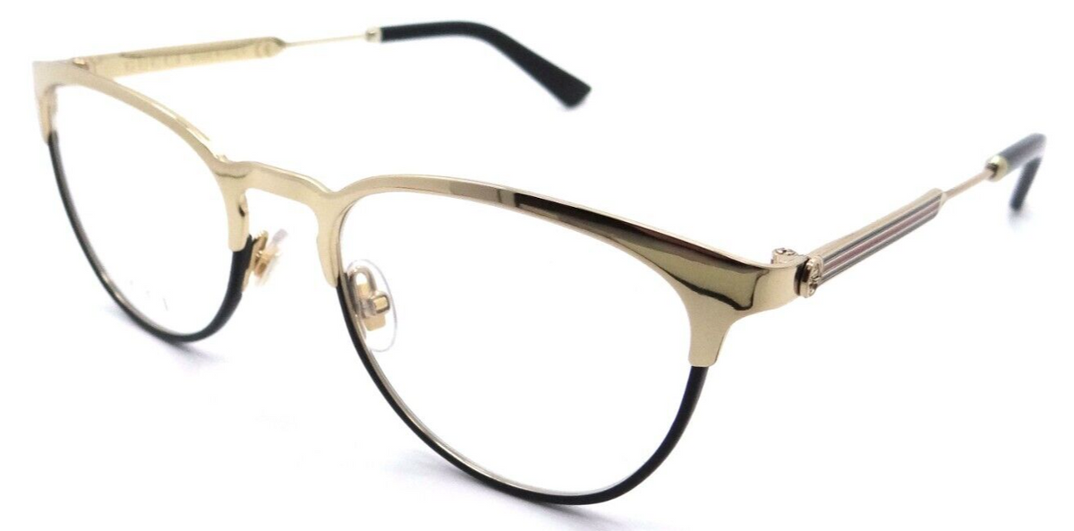Gucci Eyeglasses Frames GG0134O 001 52-19-140 Gold / Black Made in Italy-889652076928-classypw.com-1