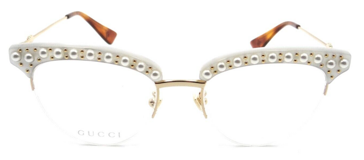 Gucci Eyeglasses Frames GG0213O 003 50-19-140 White / Gold Made in Italy-889652093659-classypw.com-2