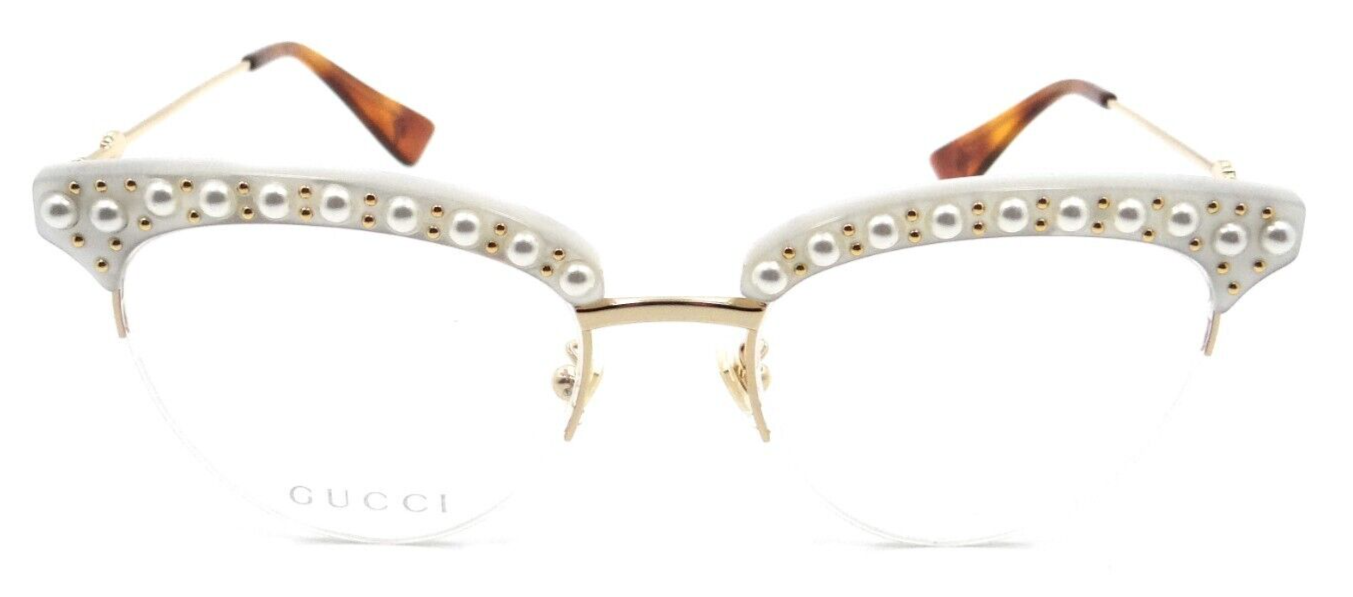 Gucci Eyeglasses Frames GG0213O 003 50-19-140 White / Gold Made in Italy-889652093659-classypw.com-2