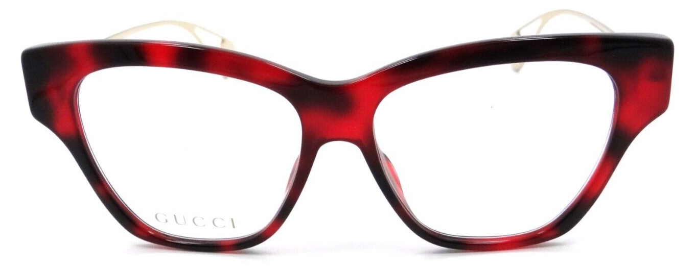 Gucci Eyeglasses Frames GG0438O 004 52-14-140 Red Havana / Gold Made in Italy-889652200682-classypw.com-2