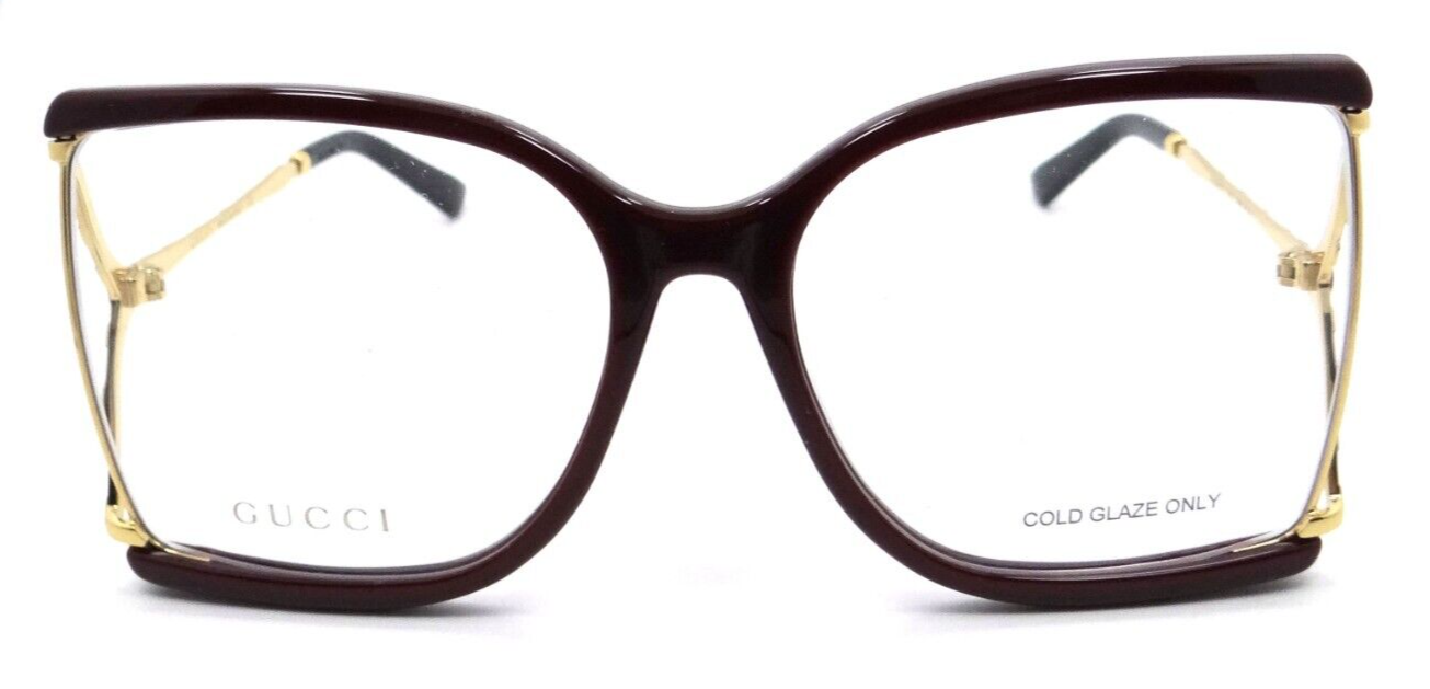 Gucci Eyeglasses Frames GG0592O 003 60-18-130 Burgundy Red / Gold Made in Italy-889652255866-classypw.com-2