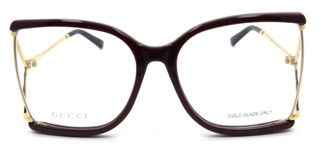 Gucci Eyeglasses Frames GG0592O 003 60-18-130 Burgundy Red / Gold Made in Italy-889652255866-classypw.com-1