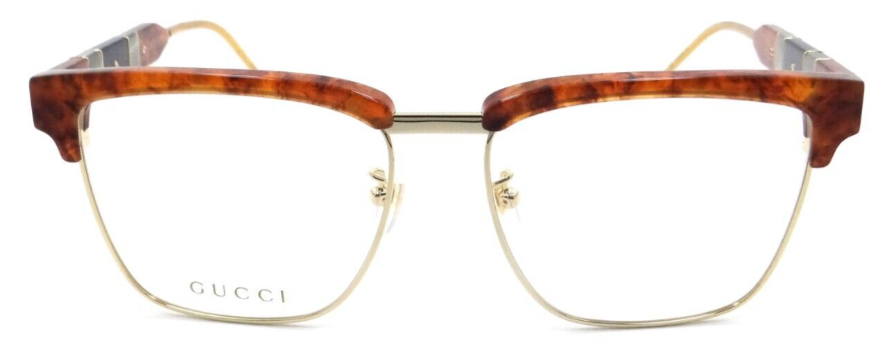 Gucci Eyeglasses Frames GG0605O 008 56-16-145 Havana / Gold Made in Japan-889652290638-classypw.com-1