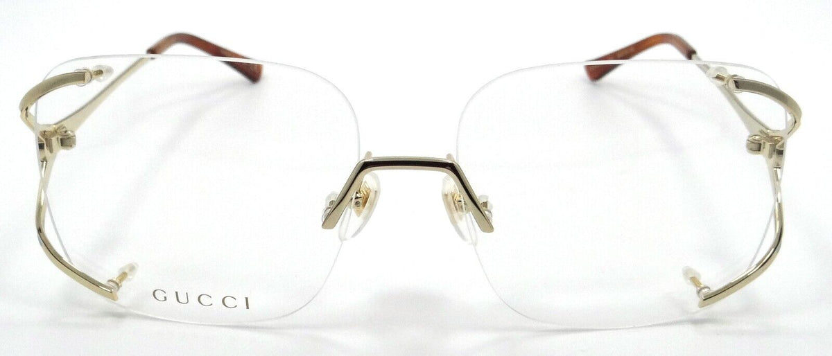 Gucci Eyeglasses Frames GG0652O 002 58-16-130 Gold / Light Blue Made in Japan-889652276953-classypw.com-2
