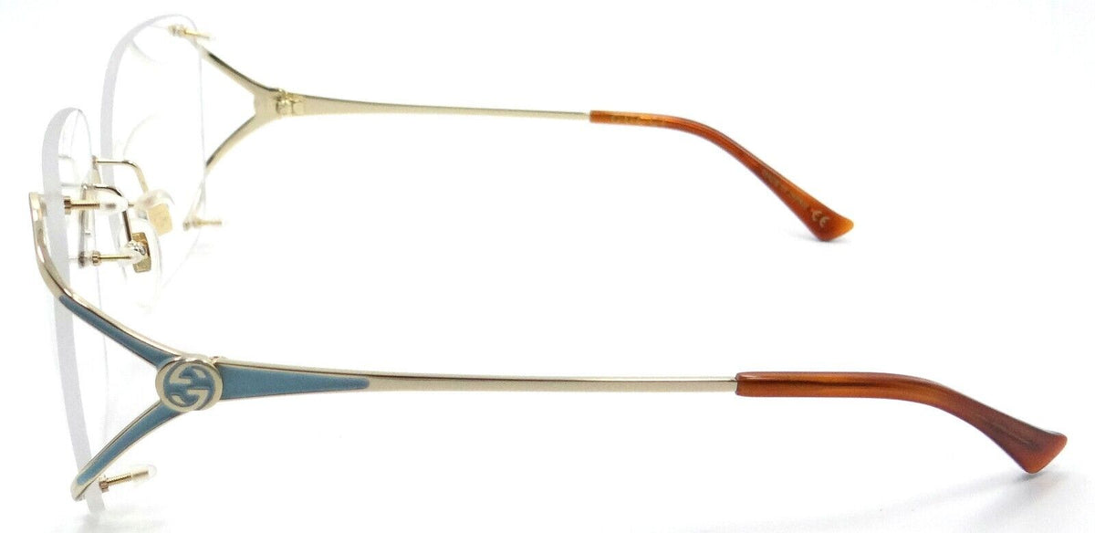 Gucci Eyeglasses Frames GG0652O 002 58-16-130 Gold / Light Blue Made in Japan-889652276953-classypw.com-3