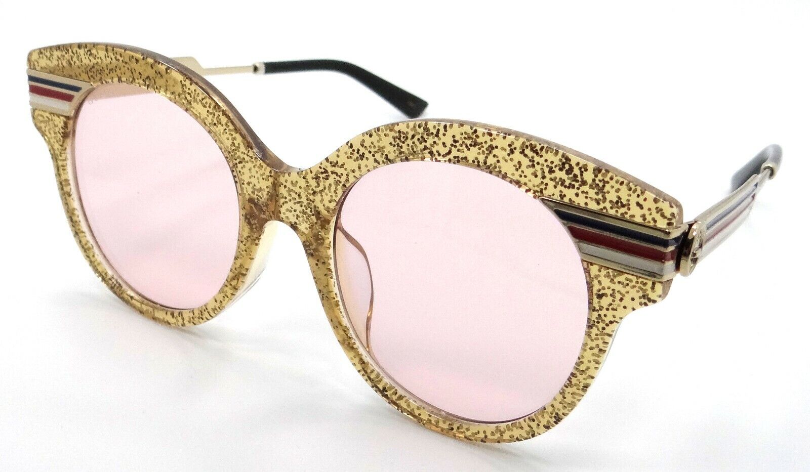 Gucci Sunglasses GG 0282SA 004 52-21-150 Glitter Gold / Pink Asian Fit Italy-889652126579-classypw.com-1