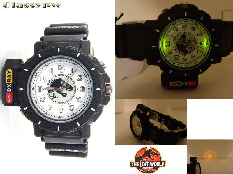 JURASSIC PARK TLW T-REX FLASHBEAM Watch for Men WHITE-672263032540-classypw.com-1