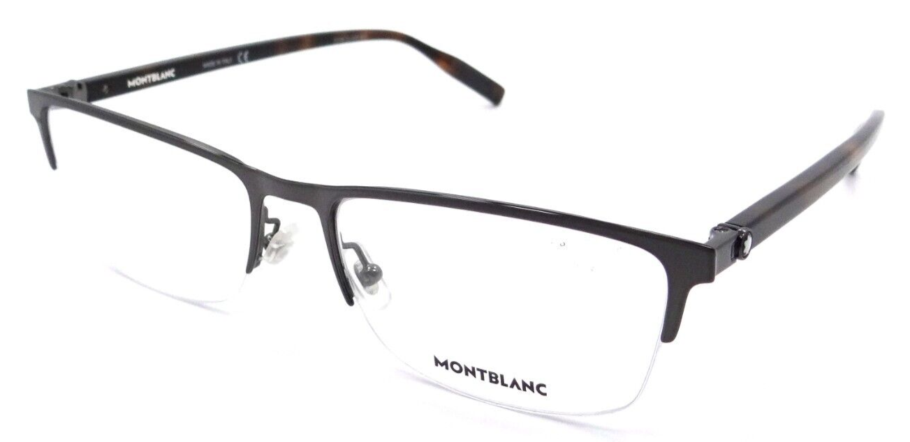Montblanc Eyeglasses Frames MB0015O 005 58-18-150 Ruthenium/Havana Made in Italy-889652209739-classypw.com-1