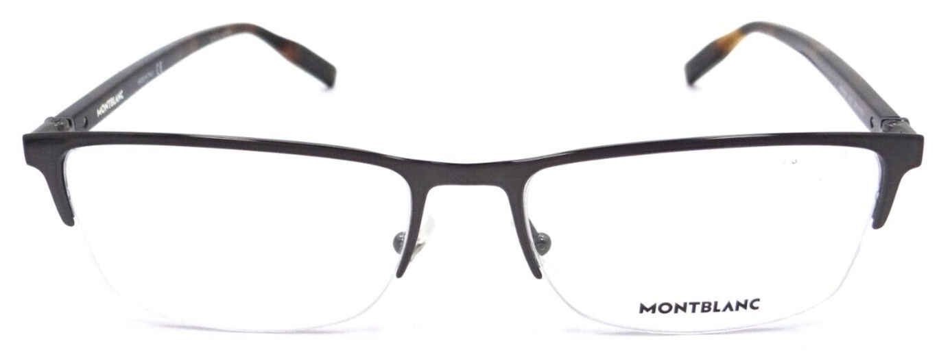 Montblanc Eyeglasses Frames MB0015O 005 58-18-150 Ruthenium/Havana Made in Italy-889652209739-classypw.com-1