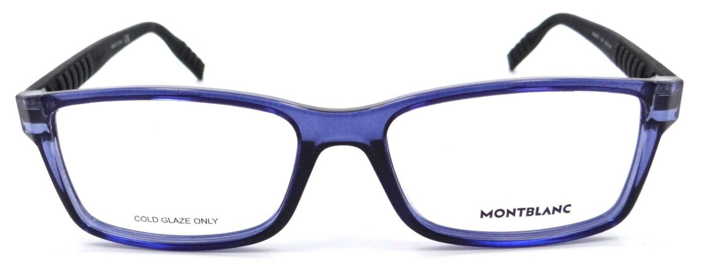 Montblanc Eyeglasses Frames MB0066O 004 56-18-145 Blue / Black Made in Italy-889652249964-classypw.com-2