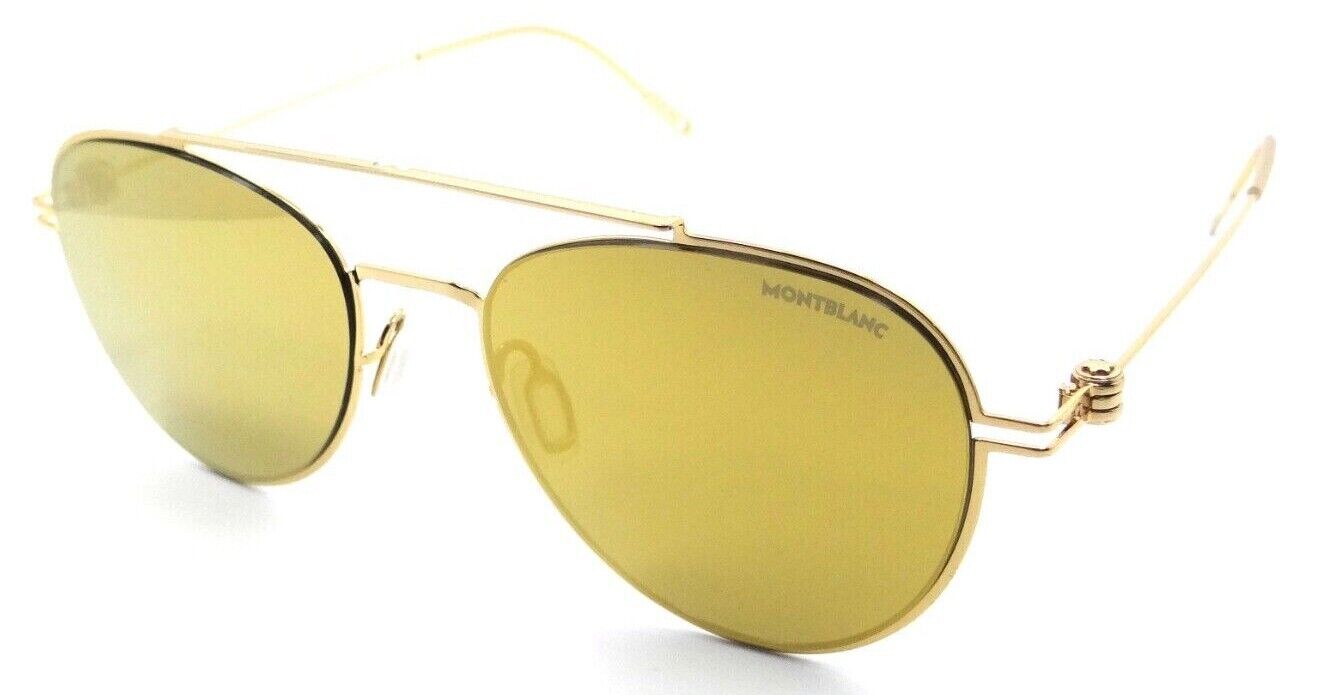 Montblanc Sunglasses MB0001S 003 54-19-145 Gold / Gold Mirror Made in Italy-889652208787-classypw.com-1