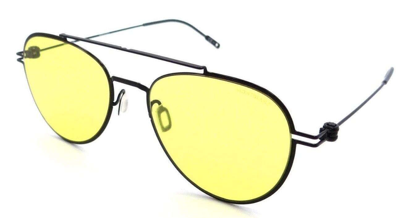 Montblanc Sunglasses MB0001S 009 56-19-150 Black / Yellow Made in Italy-889652228563-classypw.com-1