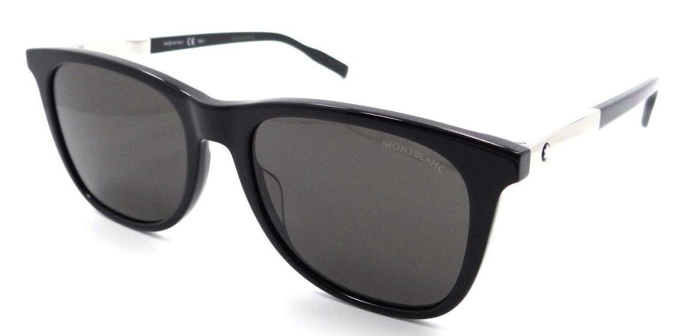 Montblanc Sunglasses MB0017S 006 55-19-150 Black - Silver / Grey Made in Italy-889652229096-classypw.com-1