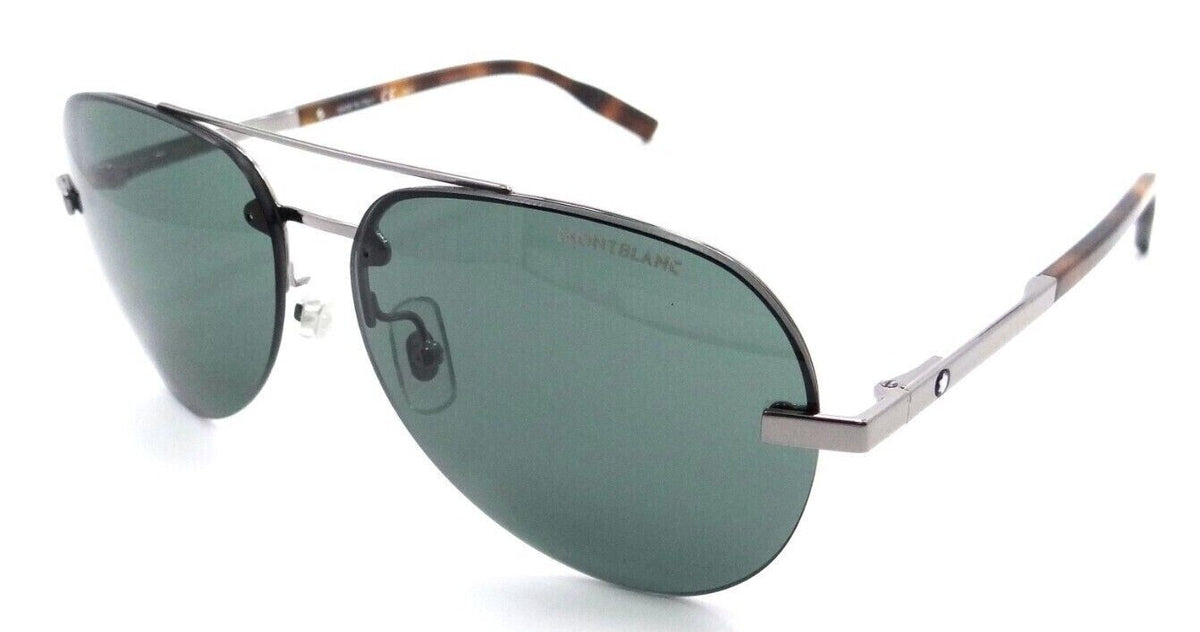 Montblanc Sunglasses MB0018S 003 60-14-145 Ruthenium / Green Made in Italy-889652211213-classypw.com-1