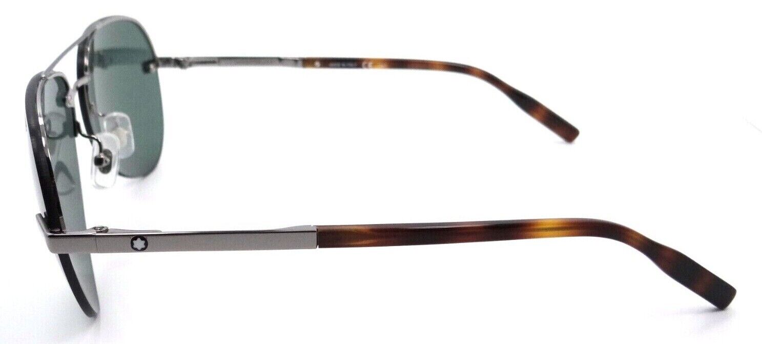 Montblanc Sunglasses MB0018S 003 60-14-145 Ruthenium / Green Made in Italy-889652211213-classypw.com-3