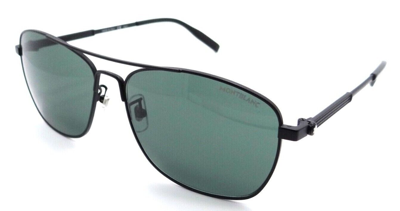 Montblanc Sunglasses MB0026S 007 61-16-150 Black / Green Made in Italy-889652229232-classypw.com-1
