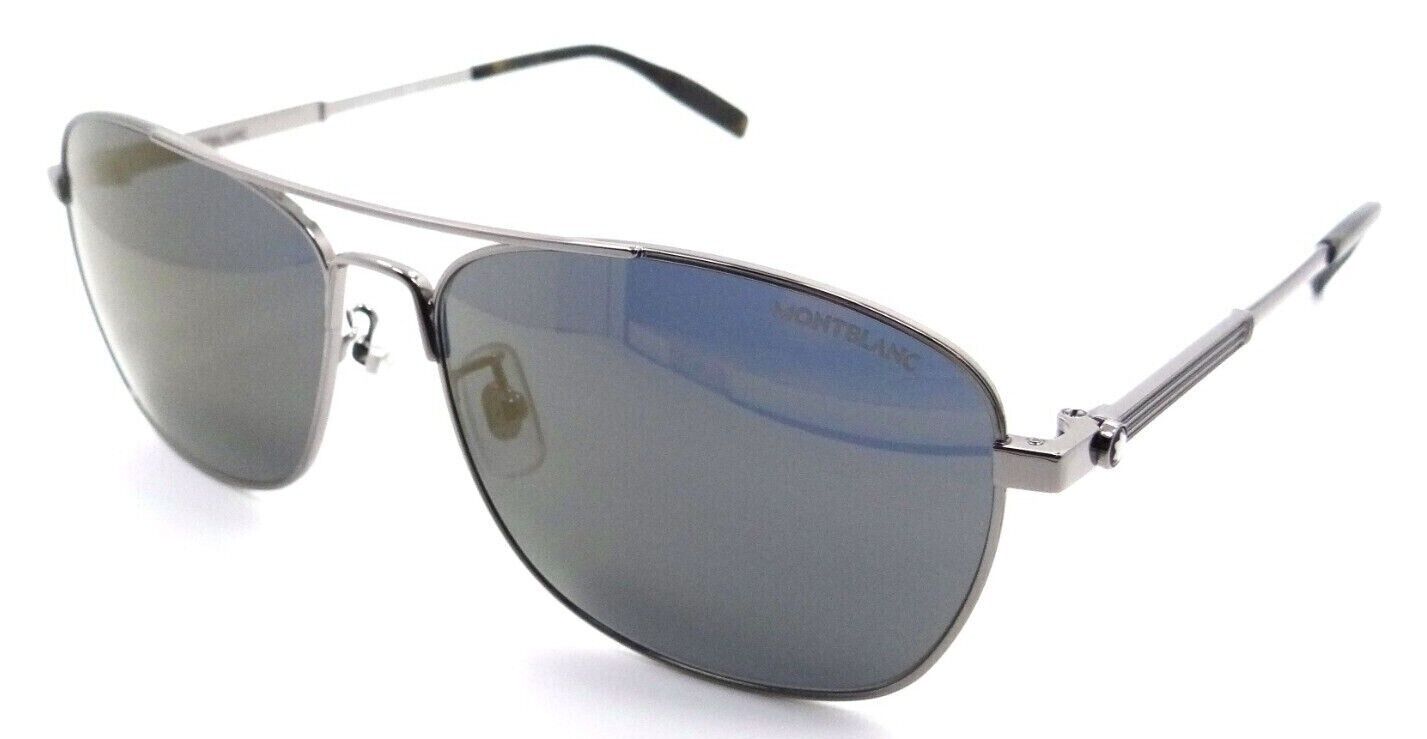 Montblanc Sunglasses MB0026S 009 61-16-150 Ruthenium / Gold Mirror Made in Italy-889652229256-classypw.com-1