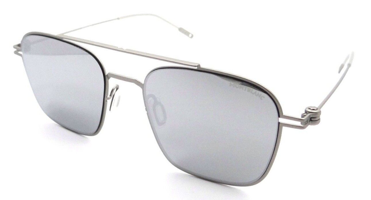 Montblanc Sunglasses MB0050S 005 52-19-145 Silver / Grey Silver Mirror Italy-889652250571-classypw.com-1