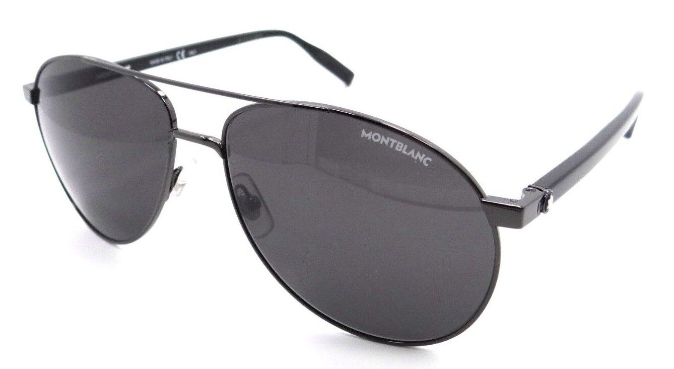 Montblanc Sunglasses MB0054S 001 60-15-145 Ruthenium-Black / Grey Made in Italy-889652250090-classypw.com-1