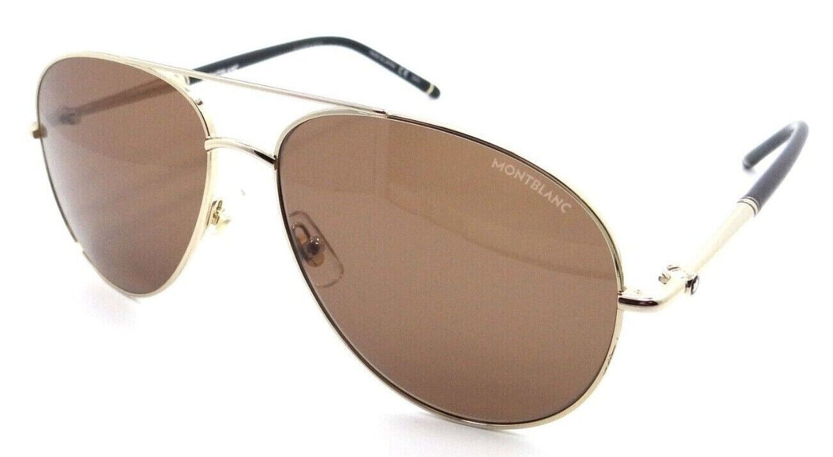 Montblanc Sunglasses MB0068S 001 61-15-145 Gold / Brown Made in Japan-889652250113-classypw.com-1