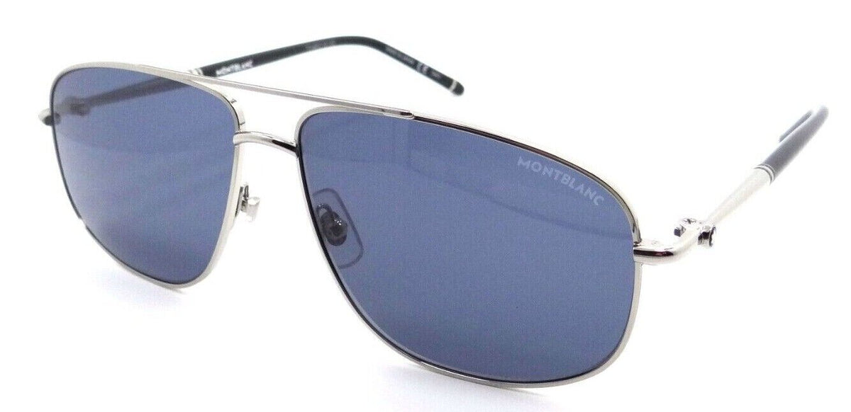 Montblanc Sunglasses MB0069S 005 60-13-145 Silver / Blue Made in Japan-889652249896-classypw.com-1