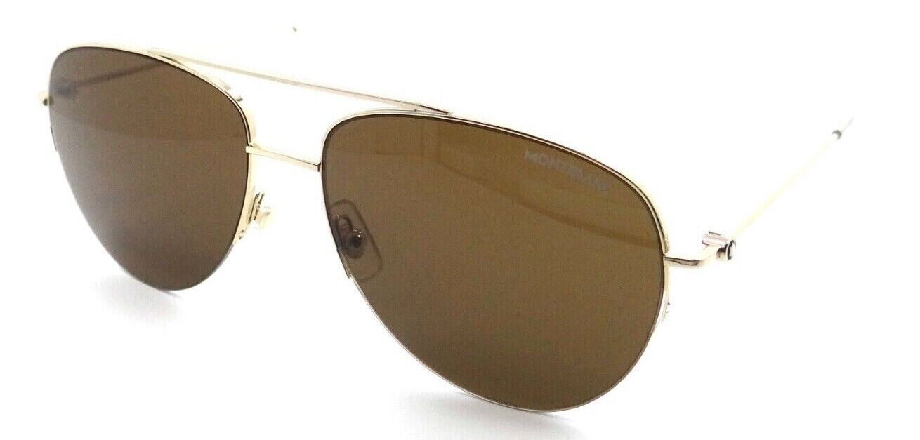 Montblanc Sunglasses MB0074S 003 59-16-145 Gold / Brown Made in Italy-889652249926-classypw.com-1