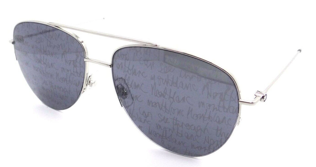 Montblanc Sunglasses MB0074S 006 59-16-145 Silver / Smoke Logo Made in Italy-889652282435-classypw.com-1