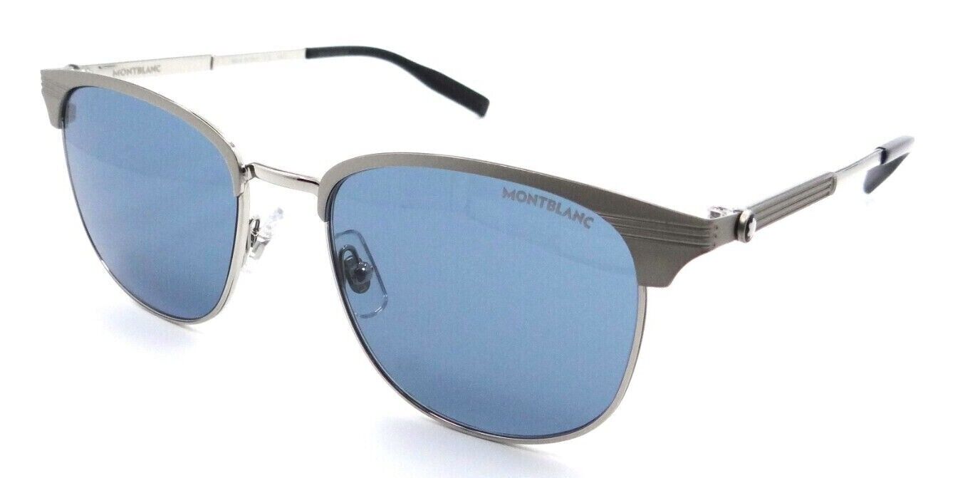 Montblanc Sunglasses MB0092S 009 54-19-145 Silver / Blue Made in Italy-889652283715-classypw.com-1