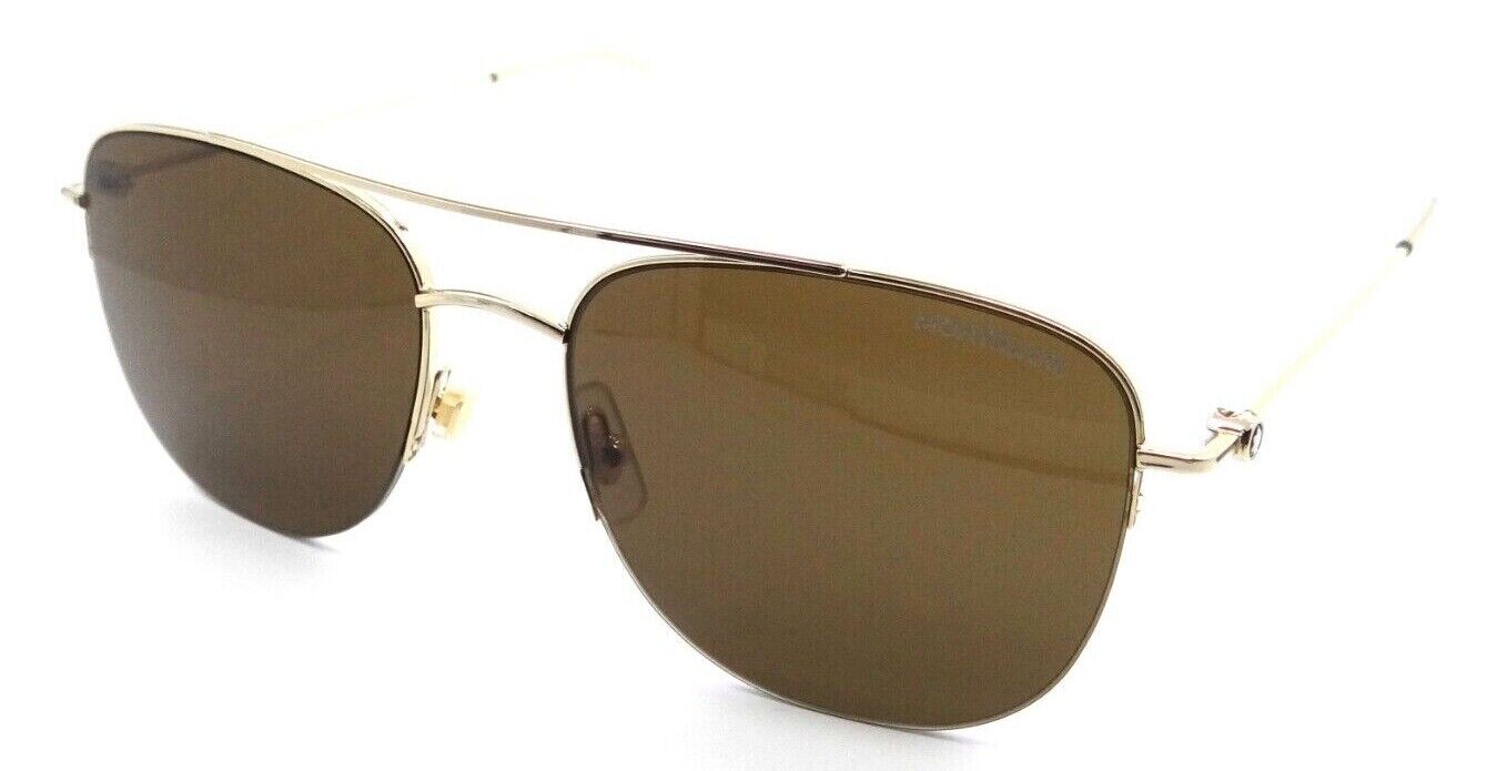 Montblanc Sunglasses MB0096S 003 56-18-145 Gold / Brown Made in Italy-889652280424-classypw.com-1