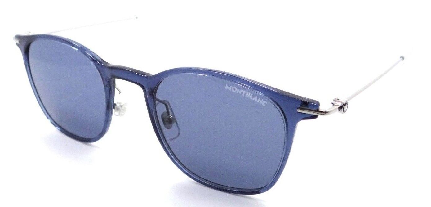 Montblanc Sunglasses MB0098S 004 49-22-145 Blue - Silver / Blue Made in Italy-889652280622-classypw.com-1