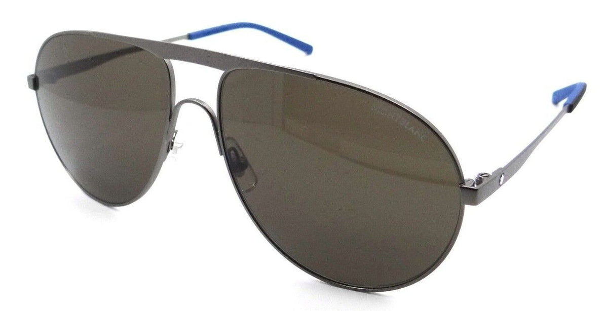 Montblanc Sunglasses MB0119S 002 61-15-145 Ruthenium / Brown Made in Italy-889652305417-classypw.com-1