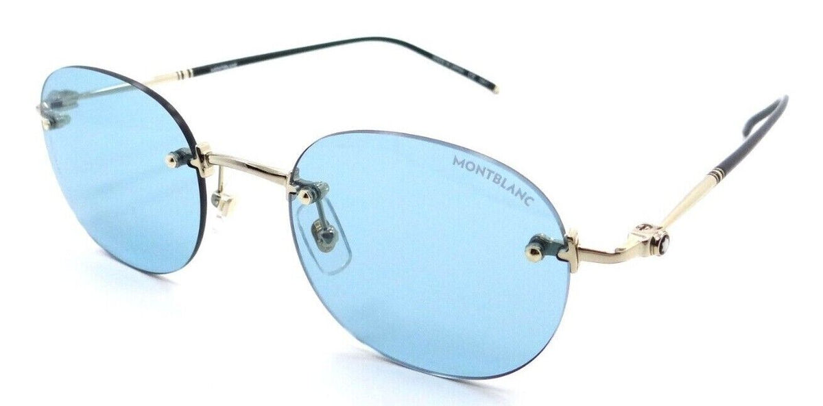 Montblanc Sunglasses MB0126S 004 51-21-145 Gold / Light Blue Made in Japan-889652305752-classypw.com-1