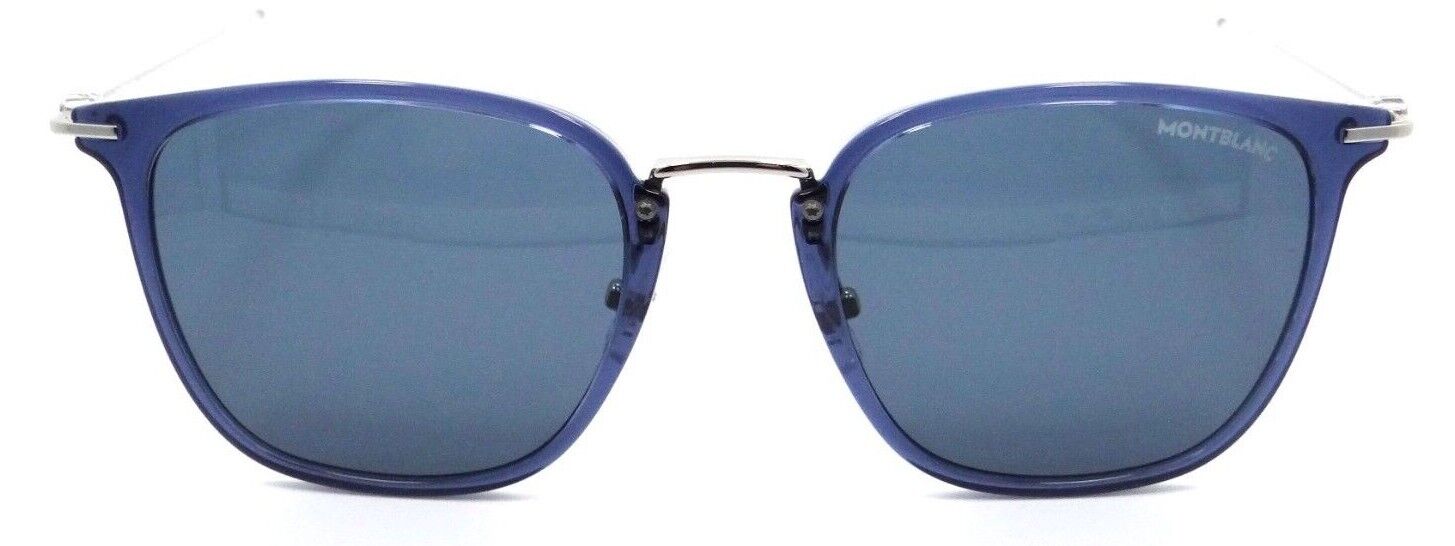 Montblanc Sunglasses MB0157SA 004 53-21-145 Blue - Silver / Blue Made in Italy