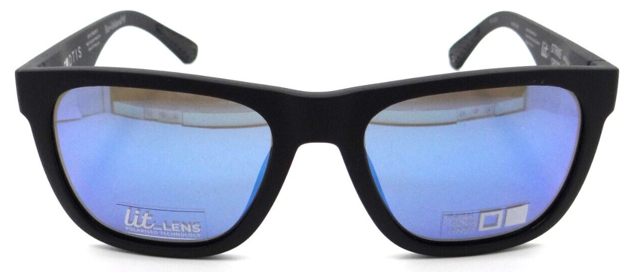 Otis Eyewear Sunglasses Strike Sport 54-19-145 Matte Black / LIT Blue Polarized