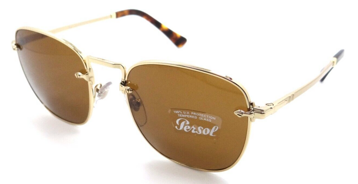 Persol Sunglasses PO 2490S 1142/33 52-20-145 Gold / Brown Made in Italy-8056597595148-classypw.com-1