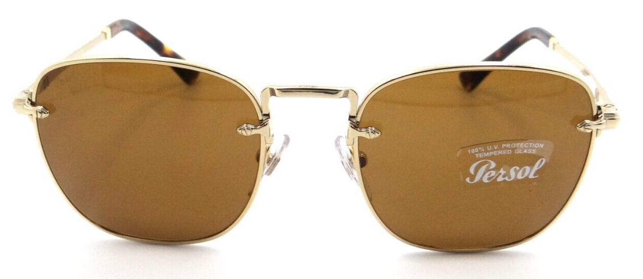 Persol Sunglasses PO 2490S 1142/33 52-20-145 Gold / Brown Made in Italy-8056597595148-classypw.com-2