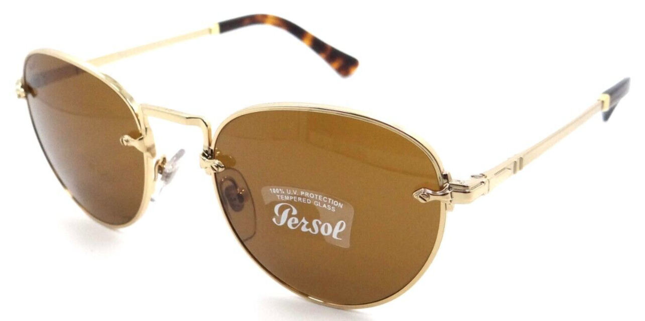 Persol Sunglasses PO 2491S 1142/33 51-20-145 Gold / Brown Made in Italy-8056597595544-classypw.com-1