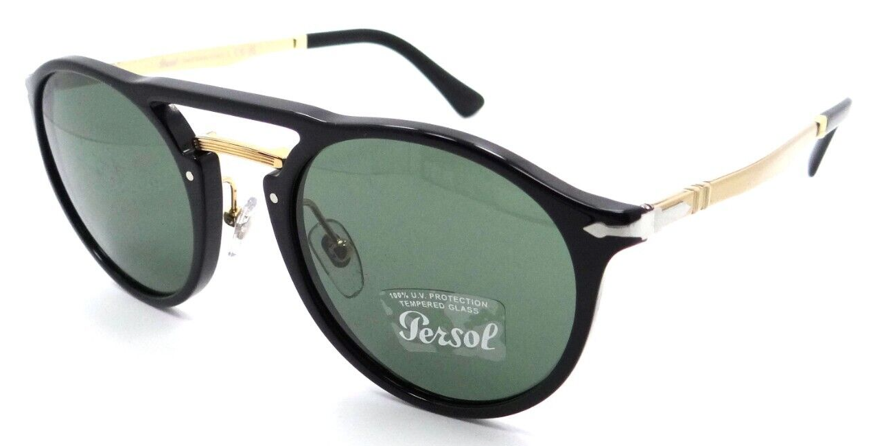 Persol Sunglasses PO 3264S 95/31 50-22-140 Black - Gold / Green Polarized Italy-8056597394727-classypw.com-1