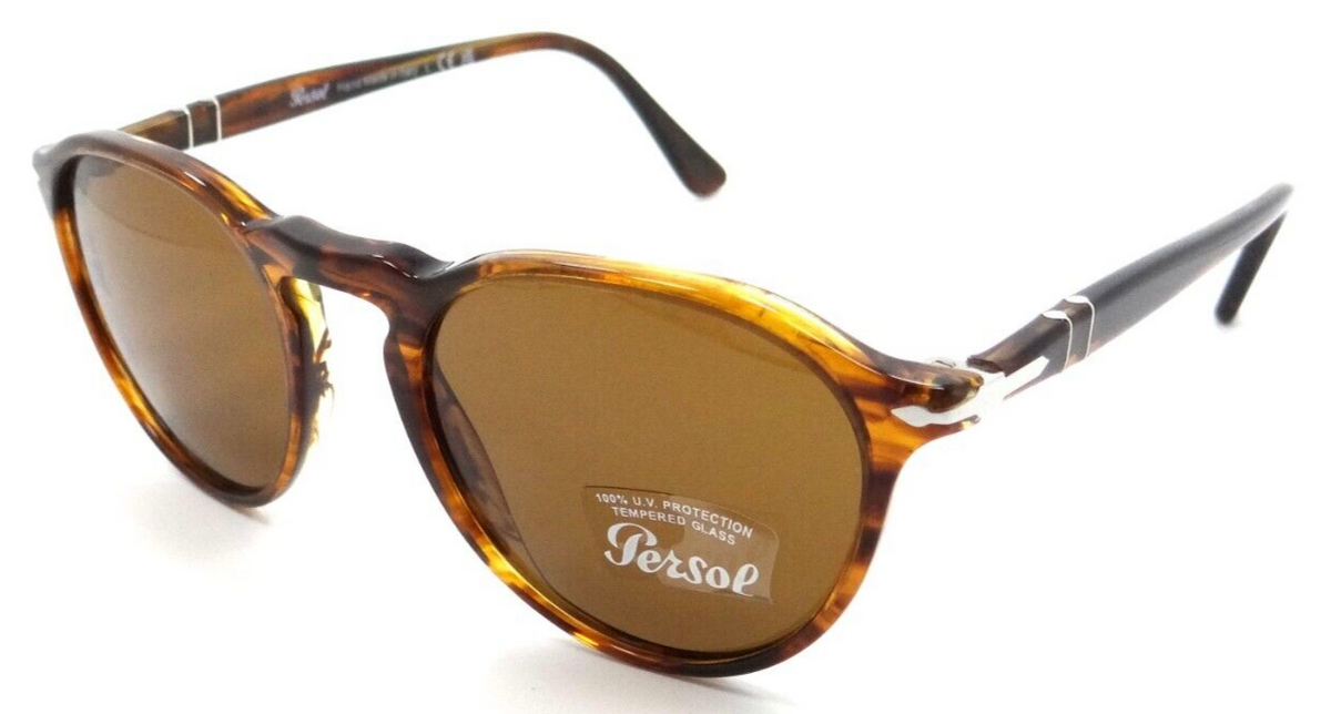 Persol Sunglasses PO 3286S 1157/33 49-19-140 Striped Red / Brown Made in Italy-8056597598309-classypw.com-1