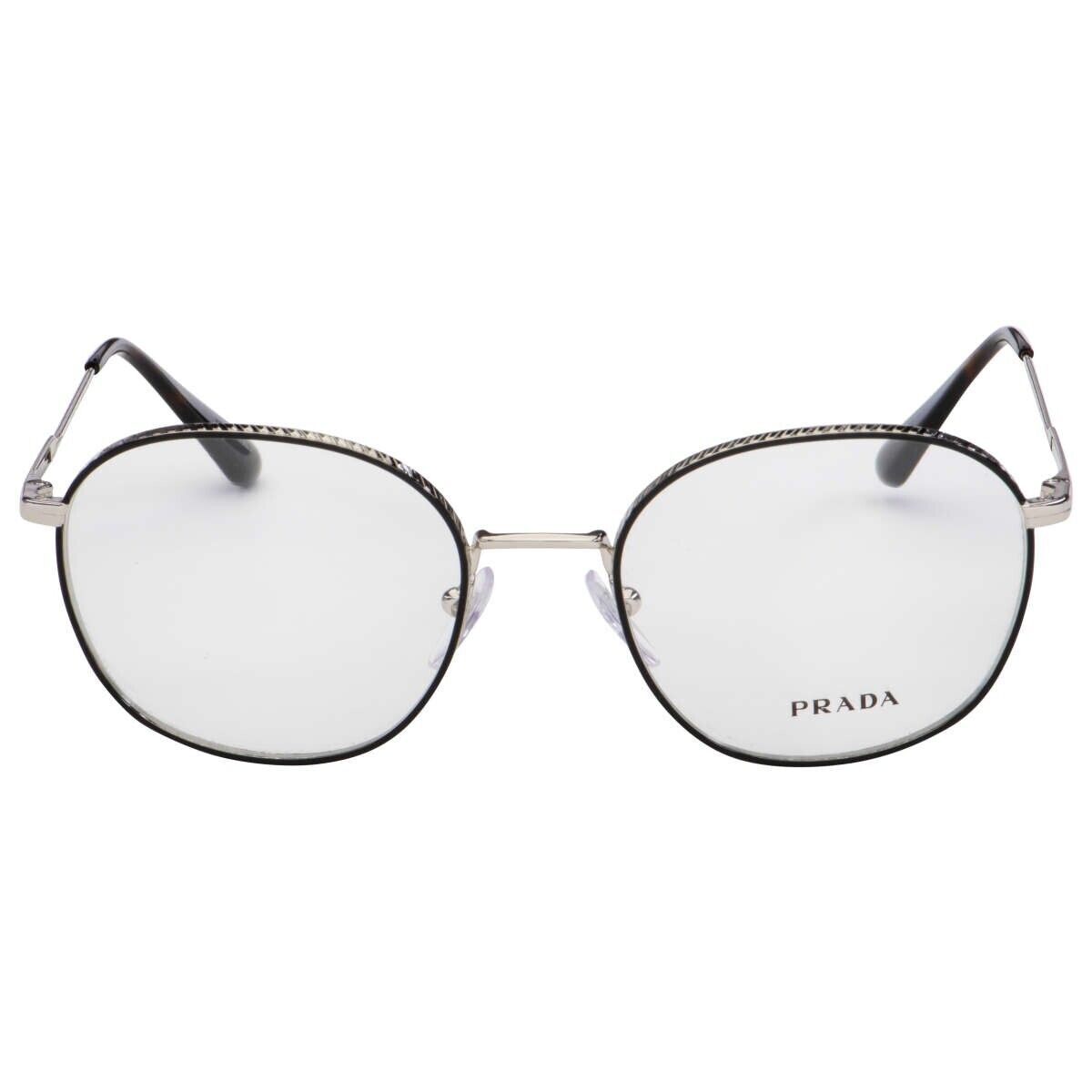 Prada Eyeglasses Frames PR 52WV 524-1O1 52-19-145 Silver / Black Made in Italy