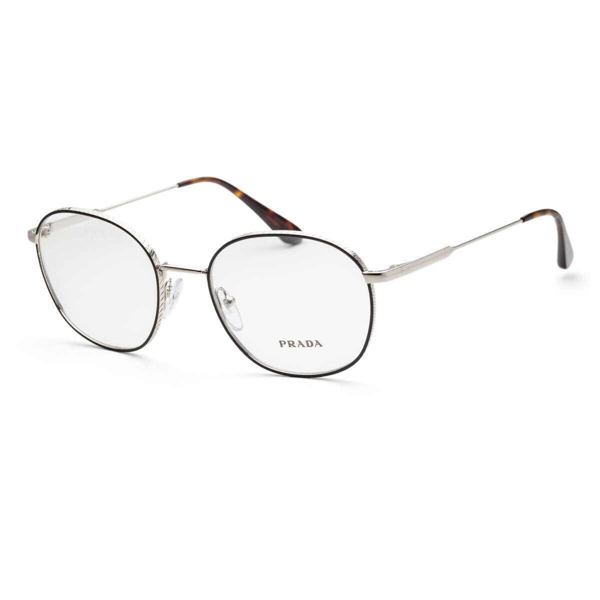 Prada Eyeglasses Frames PR 52WV 524-1O1 52-19-145 Silver / Black Made in Italy