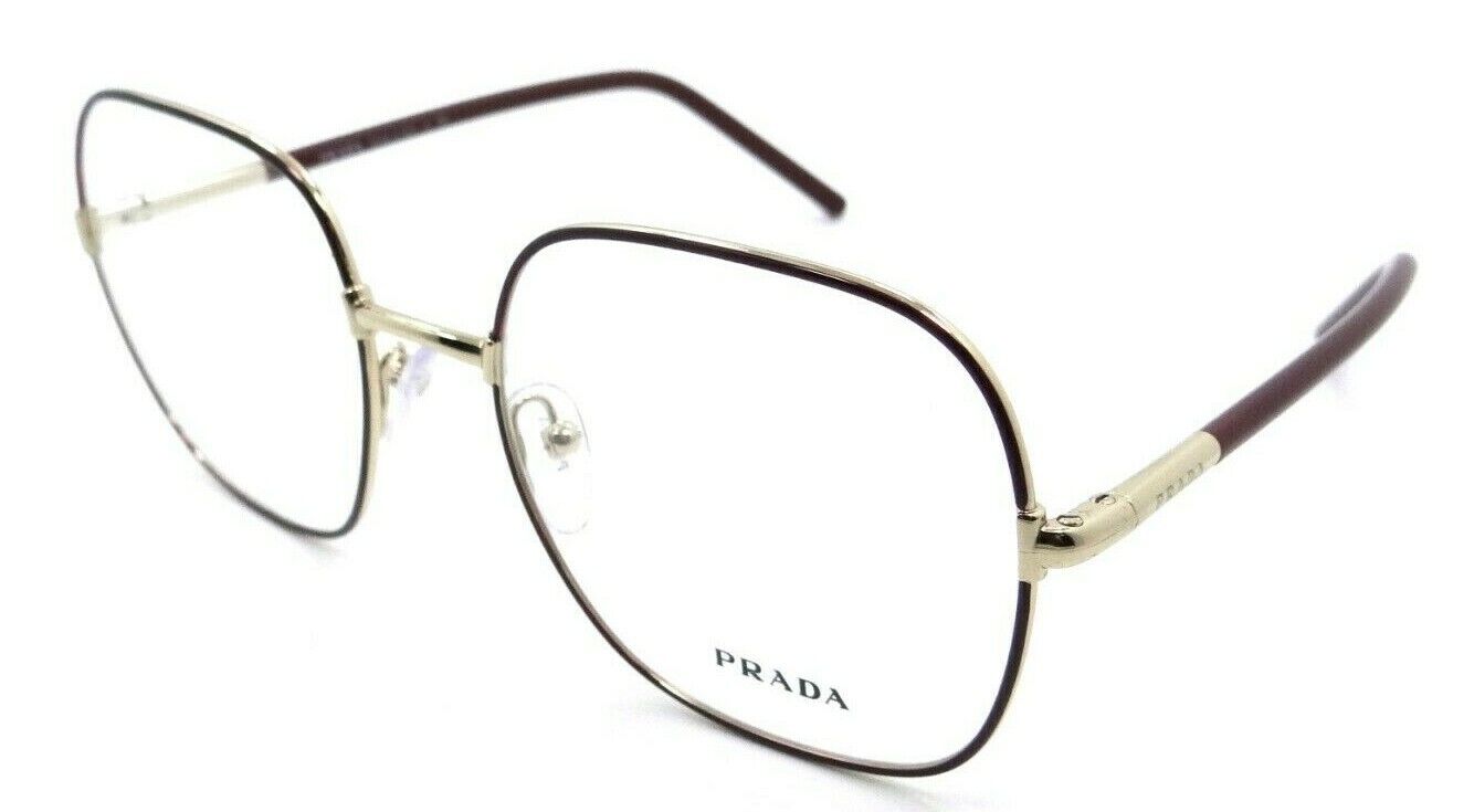 Prada Eyeglasses Frames PR 56WV 09B-1O1 54-19-140 Bordeaux / Pale Gold Italy